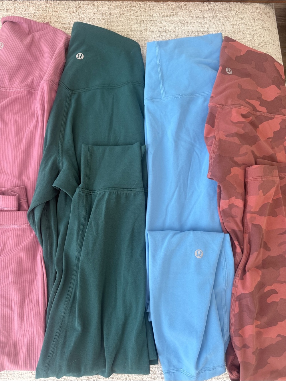 lululemon athletica womens Leggings - Pink, Forest Green, Light Blue, Rust Camo